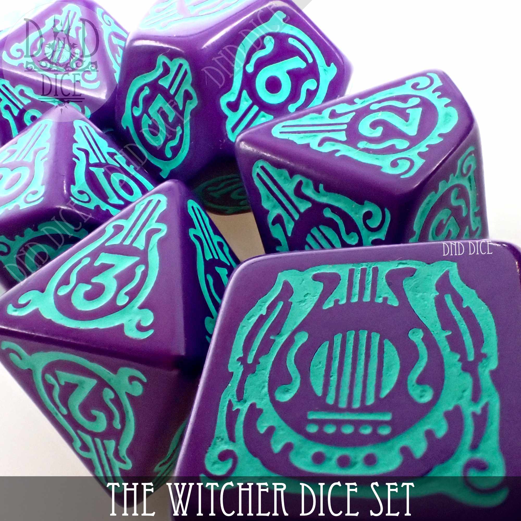 The Witcher Dice Set and Coin - Dandelion / Jaskier - Bards & Cards