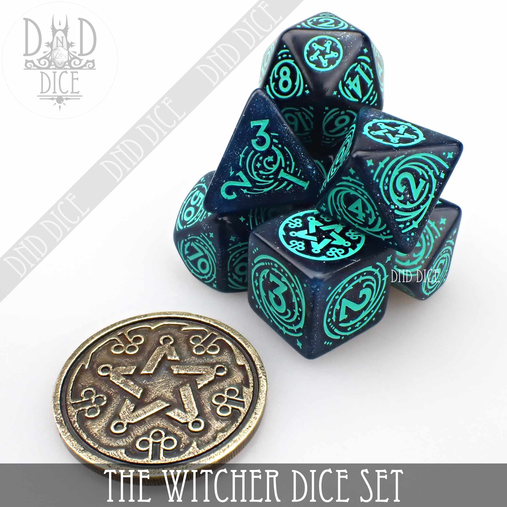 The Witcher Dice Set and Coin - Yennefer - Bards & Cards