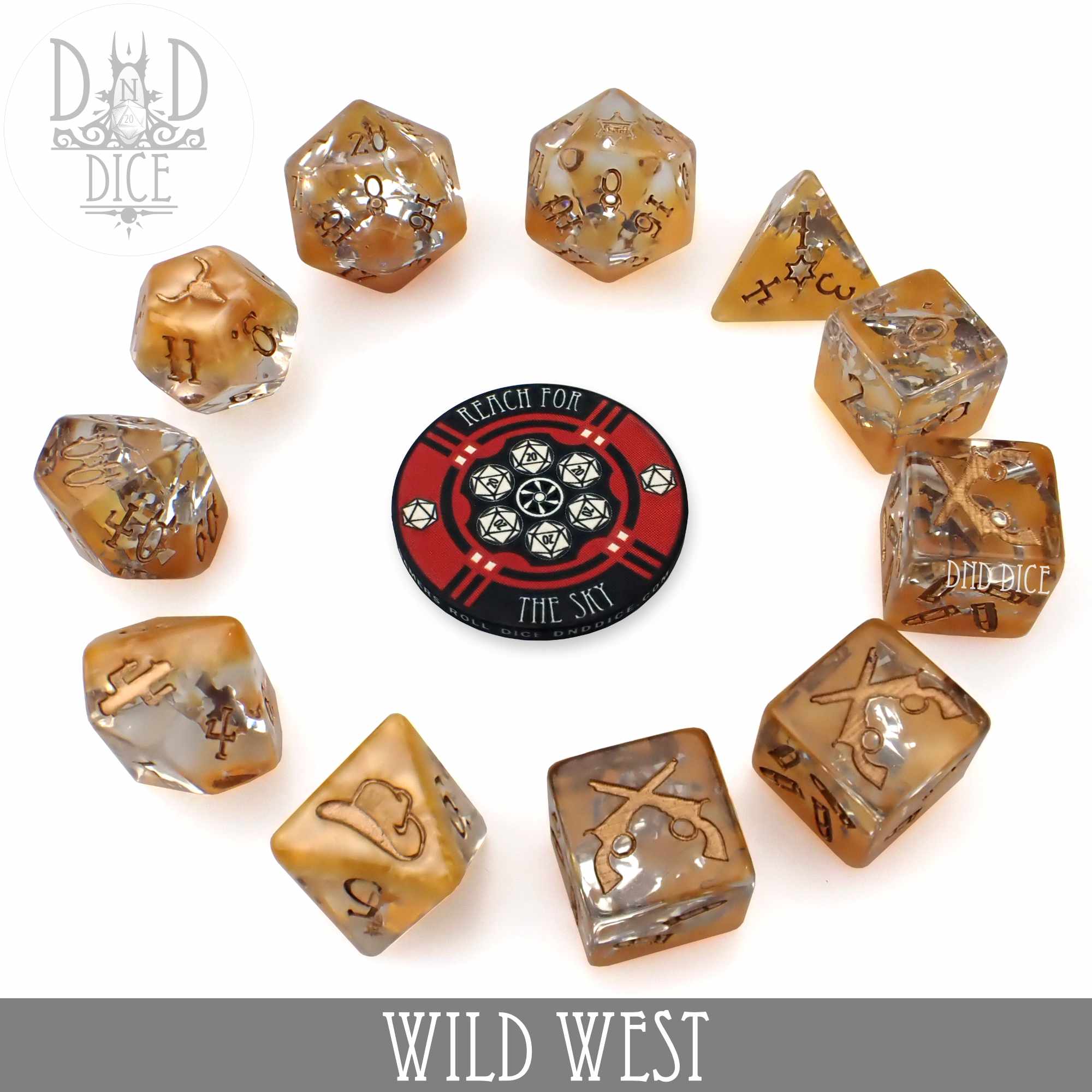 Wild West 11 Dice Set - Bards & Cards