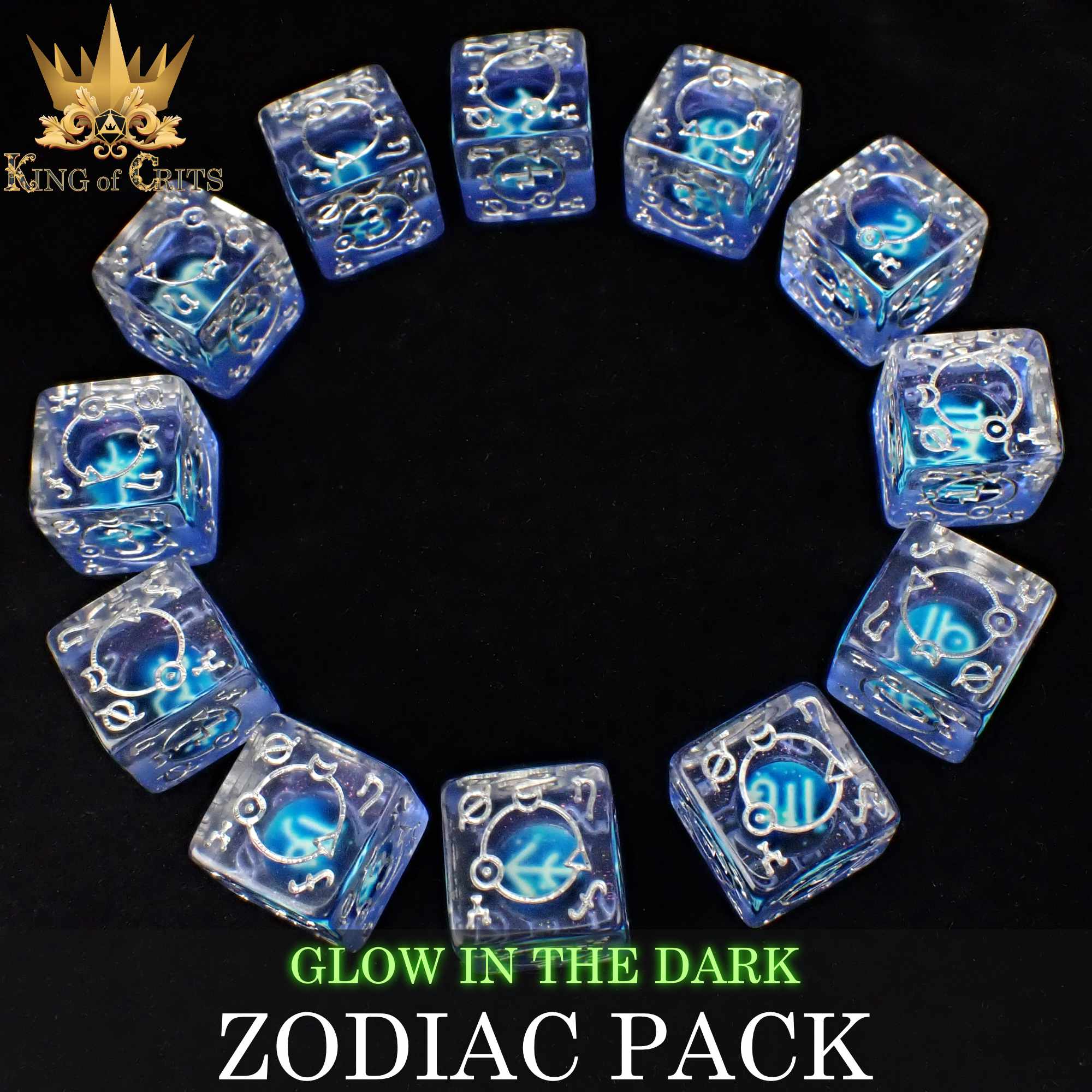 Zodiac Pack 12D6 Dice Set (Gift Box) - Bards & Cards