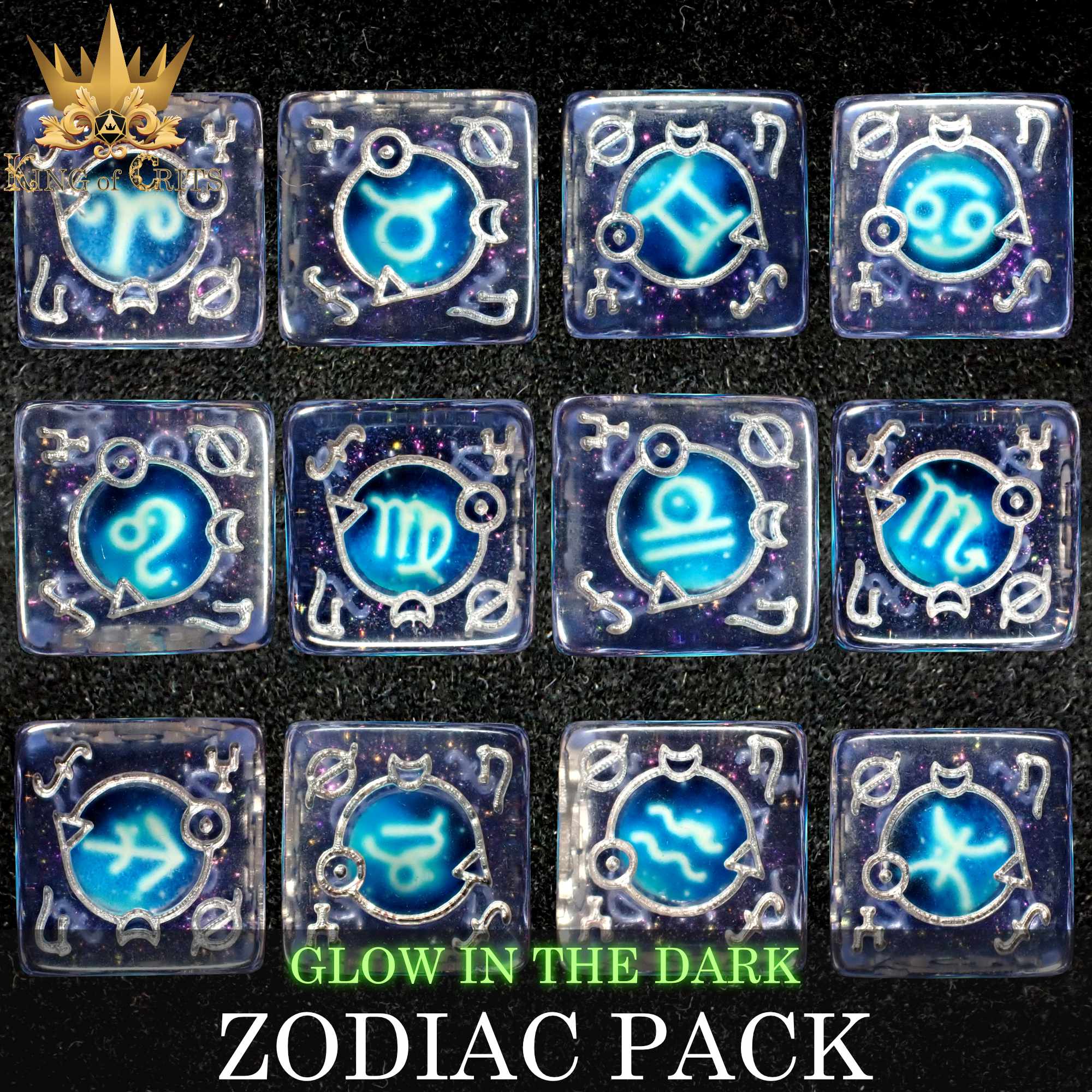 Zodiac Pack 12D6 Dice Set (Gift Box) - Bards & Cards