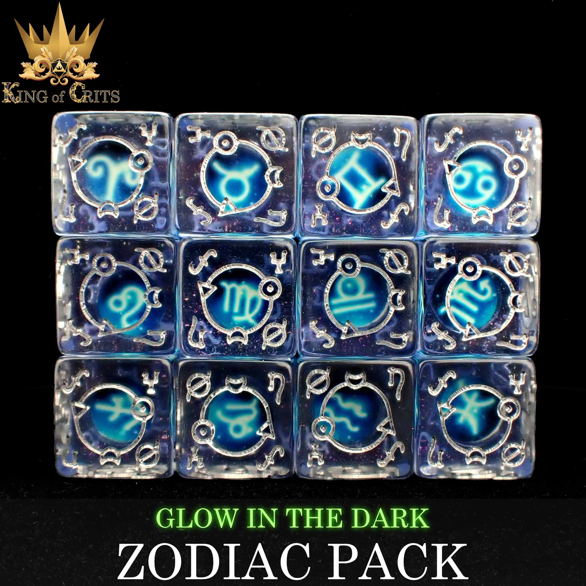 Zodiac Pack 12D6 Dice Set (Gift Box) - Bards & Cards