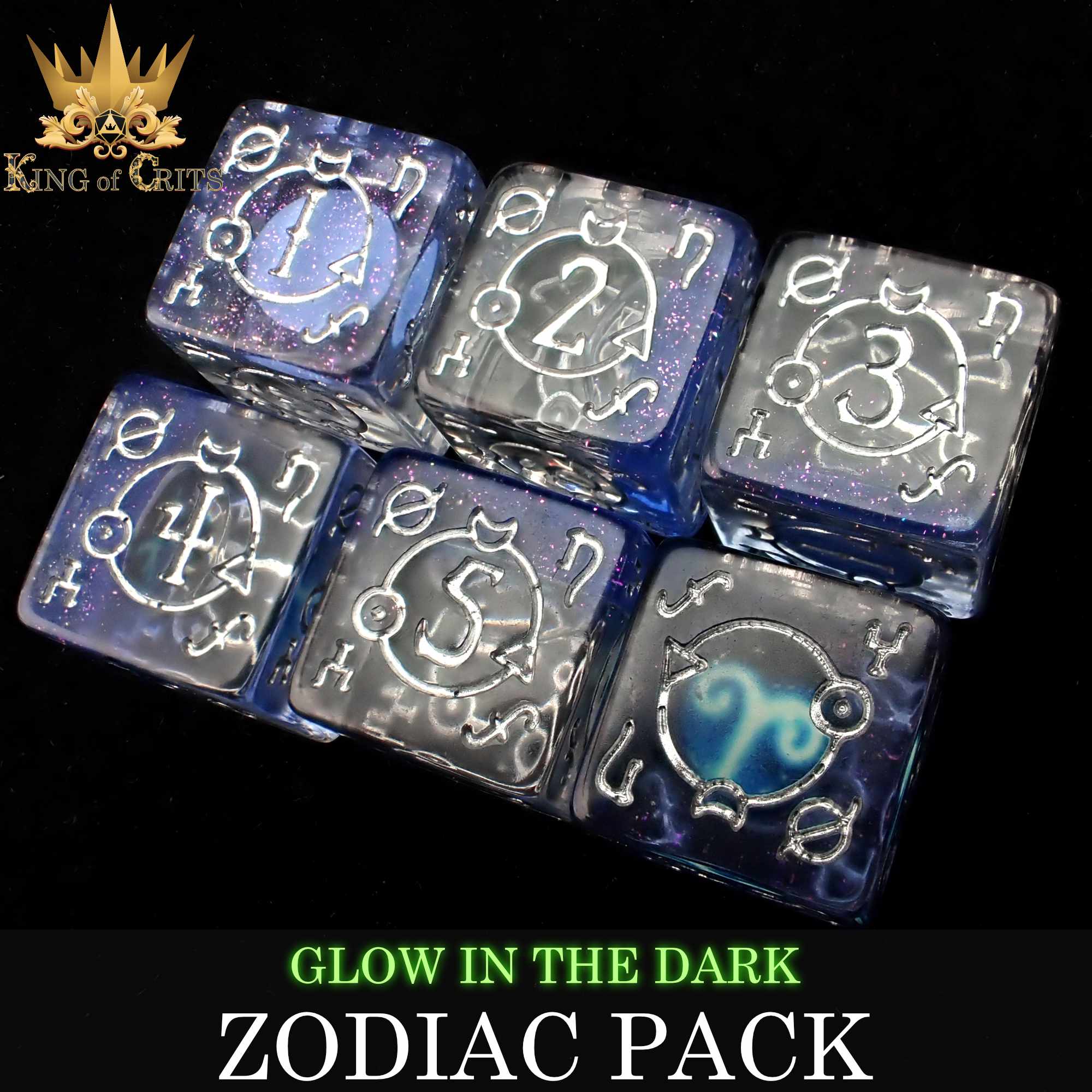 Zodiac Pack 12D6 Dice Set (Gift Box) - Bards & Cards