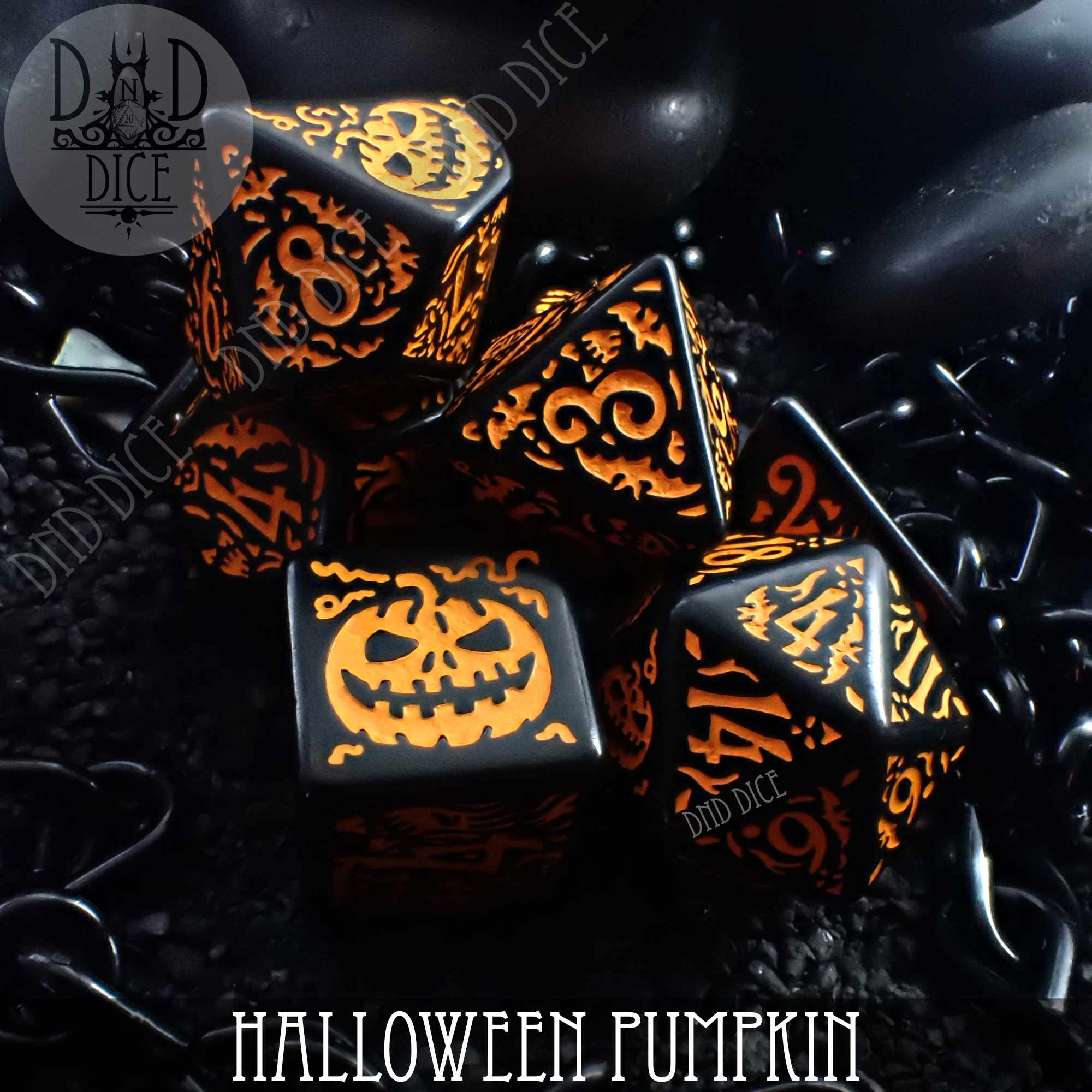 Halloween Pumpkin Dice Set - Bards & Cards