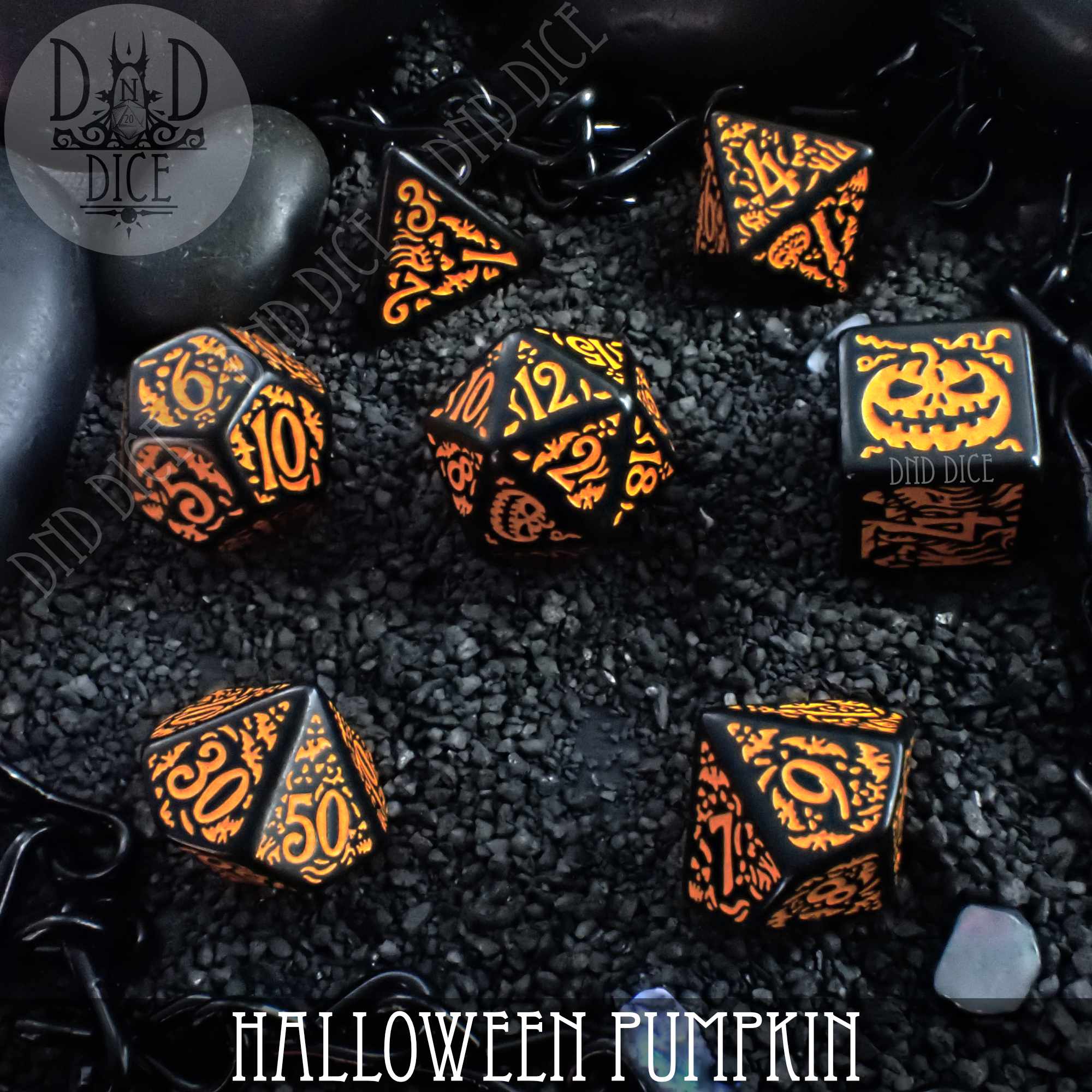 Halloween Pumpkin Dice Set - Bards & Cards