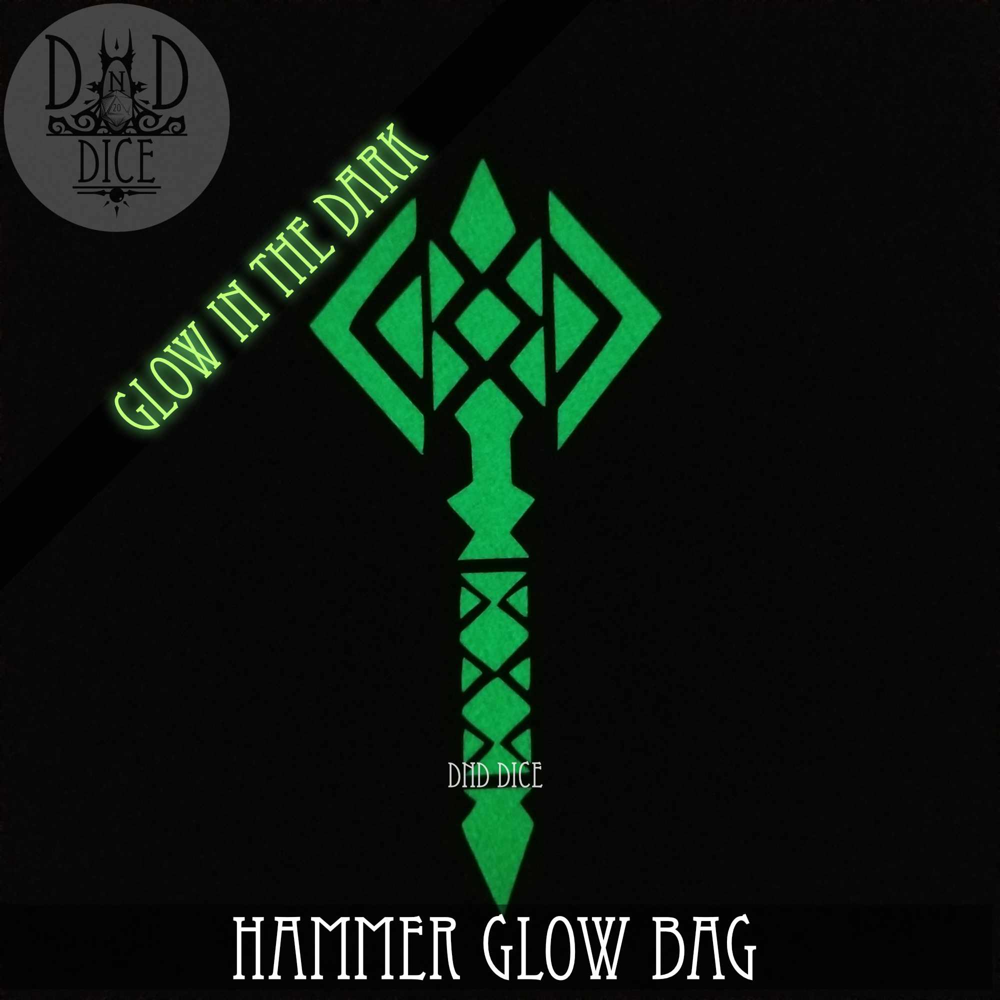 Hammer Glow In The Dark Dice Bag - Bards & Cards