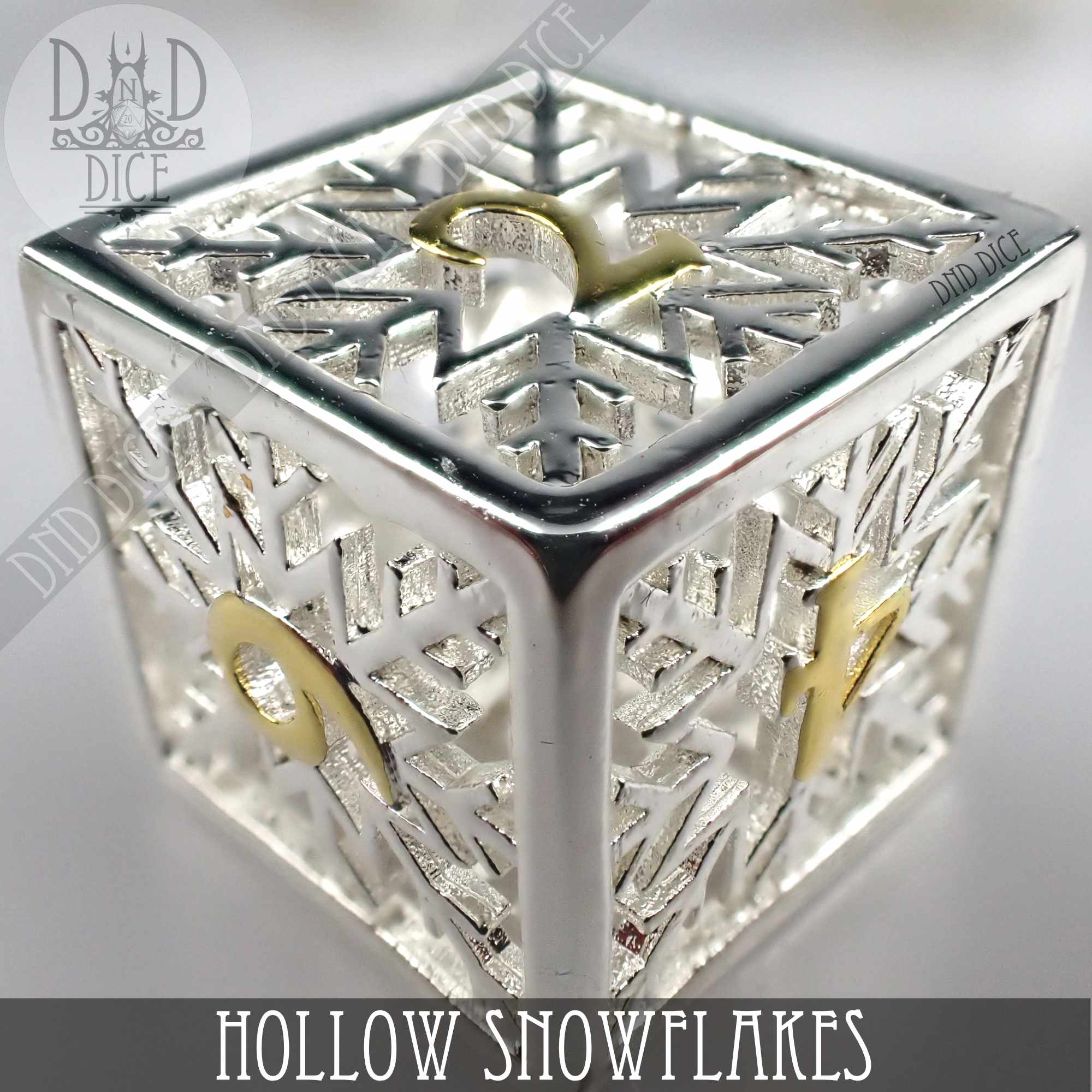 Snowflakes Metal Dice Set (Gift Box) - Bards & Cards