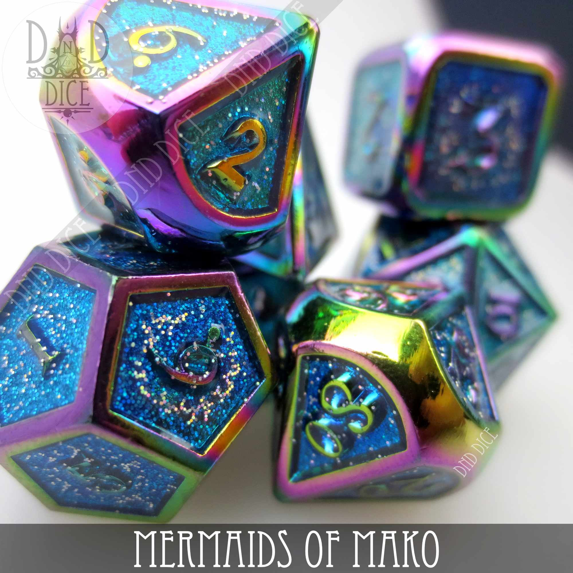 Mermaids of Mako Metal Dice Set - Bards & Cards