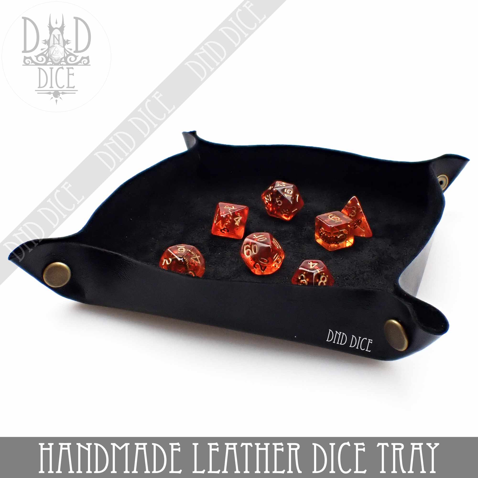 Italian Leather Dice Tray (Handmade) - Bards & Cards