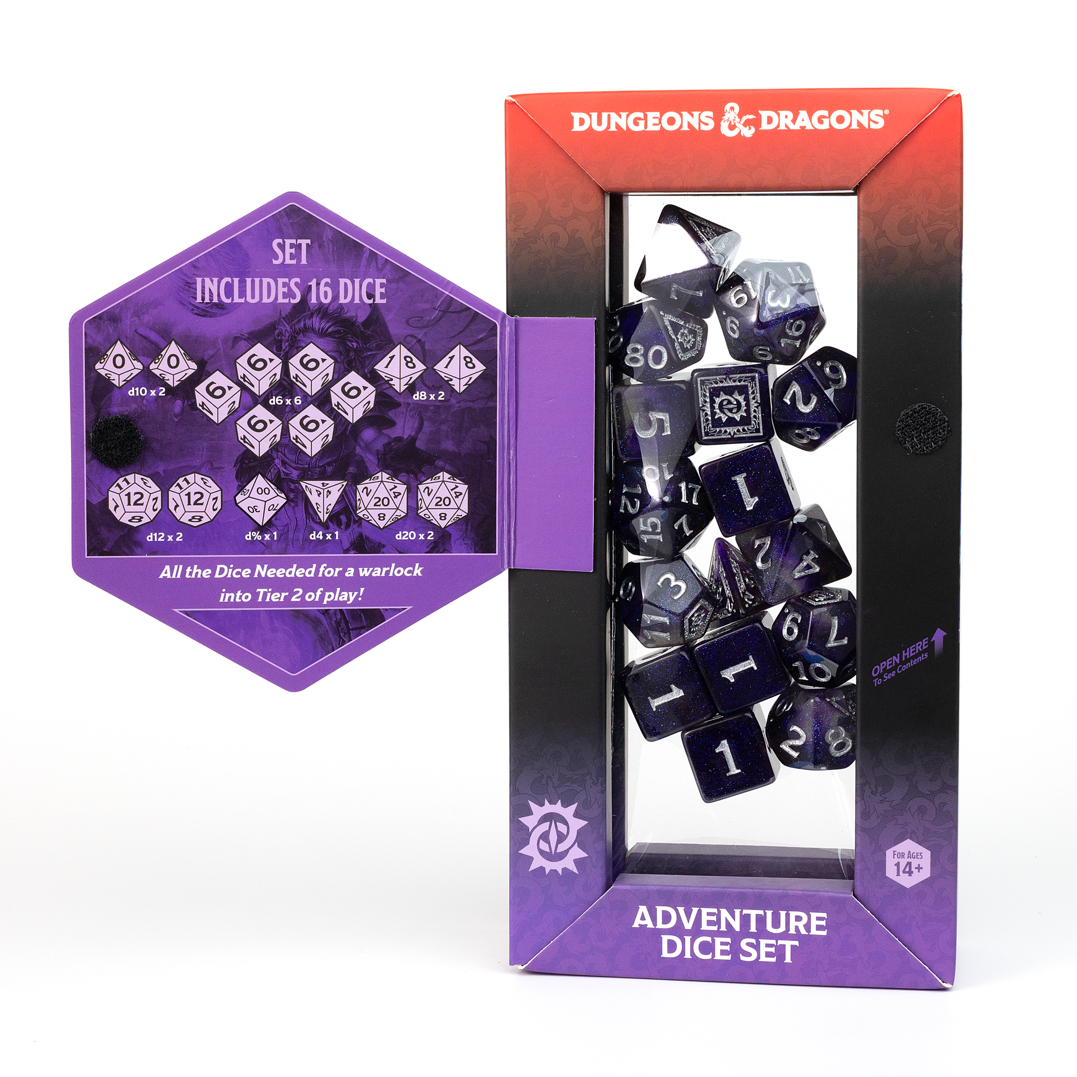 D&D Adventure Dice Set - Warlock Edition | Purple 16pc Collection