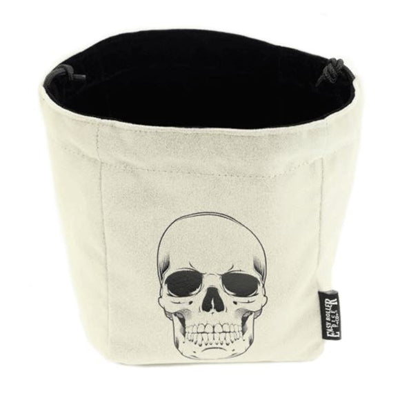 Reversible Skull Dice Bag - Black and White - Bards & Cards