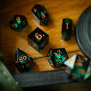 Witchwood Heart Liquid Core DND Dice Set - Bards & Cards
