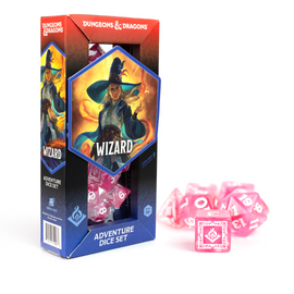 D&D Adventure Dice Set - Wizard Edition | Fuchsia 16pc Collection - Bards & Cards