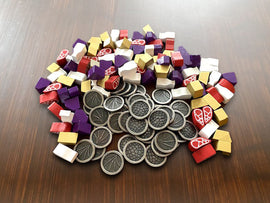 Wyrmspan Upgrade Pack (Metal Coins & Wooden Resources) - Bards & Cards