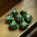 Zoisite Polyhedral Gemstone DND Dice Set - Bards & Cards