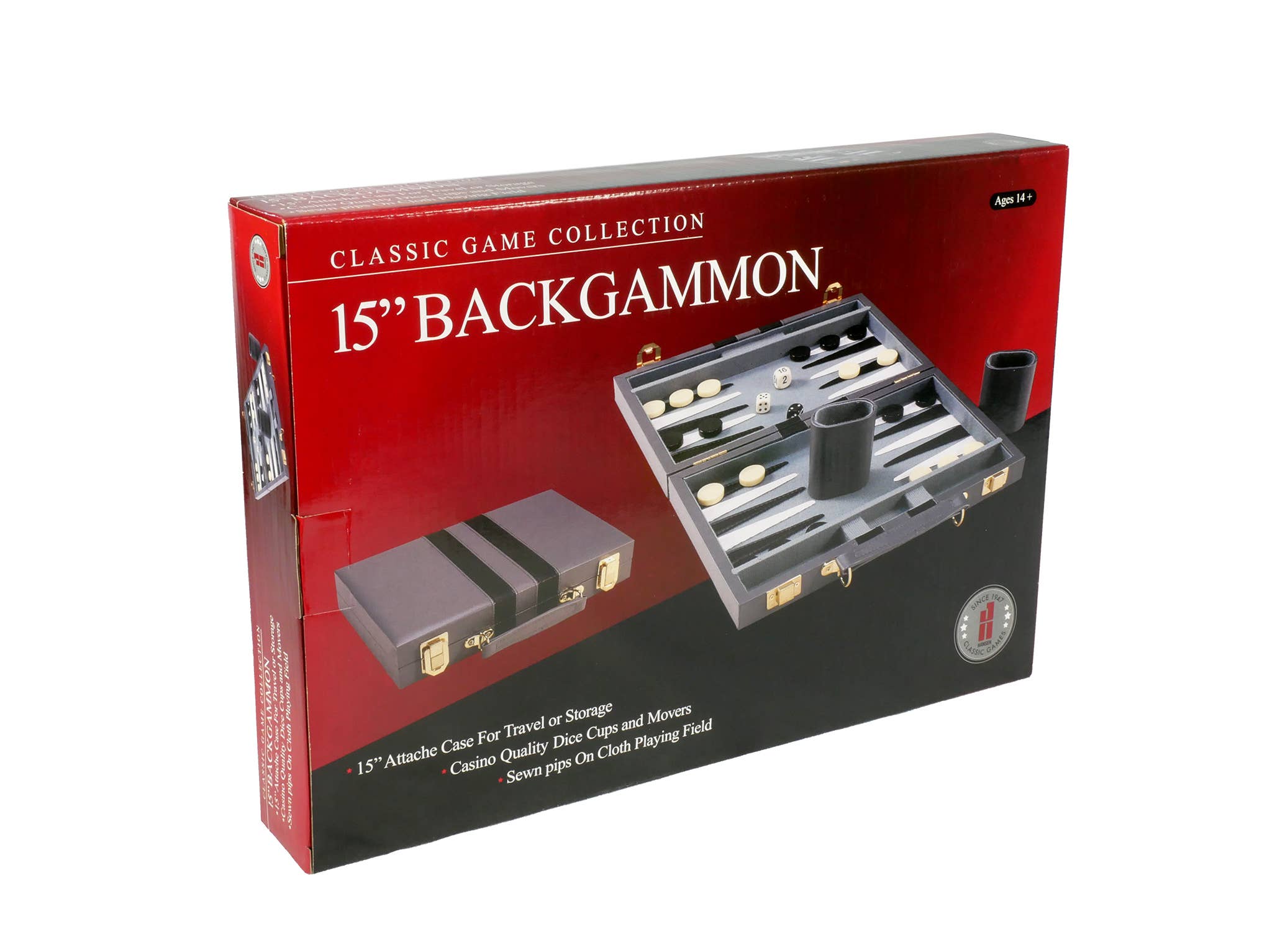 Backgammon- 15" Grey Vinyl Backgammon Set - Bards & Cards