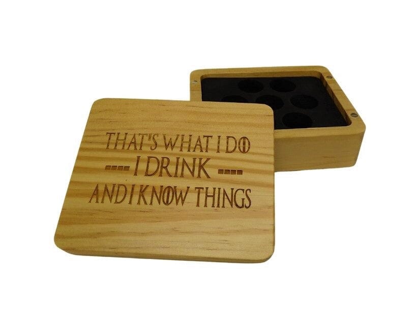 I Drink and I Know Things Wooden Dice Case - Bards & Cards