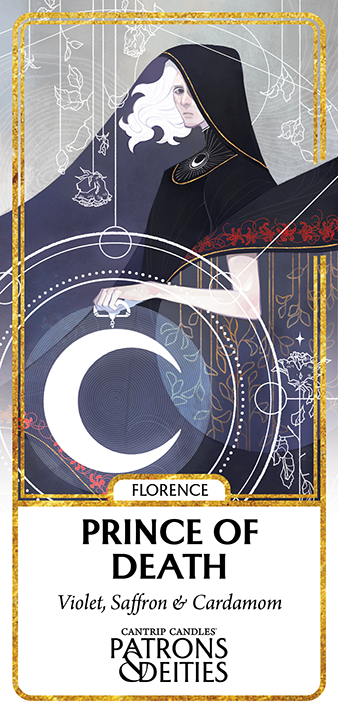 Cantrip Candles - Florence, Prince of Death 16 oz. - Bards & Cards