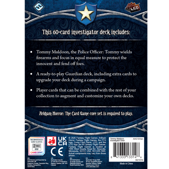 Arkham Horror: The Card Game - Tommy Muldoon Investigator Deck - Bards & Cards