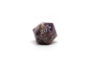 Stone D20 Dice - Amethyst - Signature Font - Bards & Cards