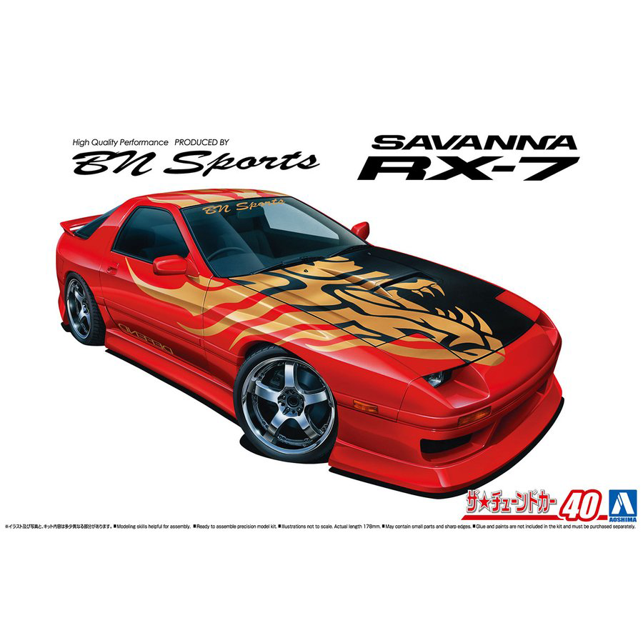 Aoshima: 1/24 BNSPORTS FC3S RX-7 '89 (MAZDA) Scale Model Kit #40 - 0