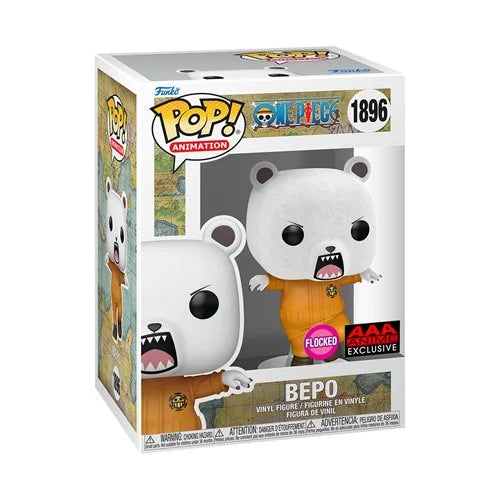 One Piece Bepo Bear Flocked Funko Pop! Vinyl Figure #1896 - AAA Anime Exclusive - Bards & Cards