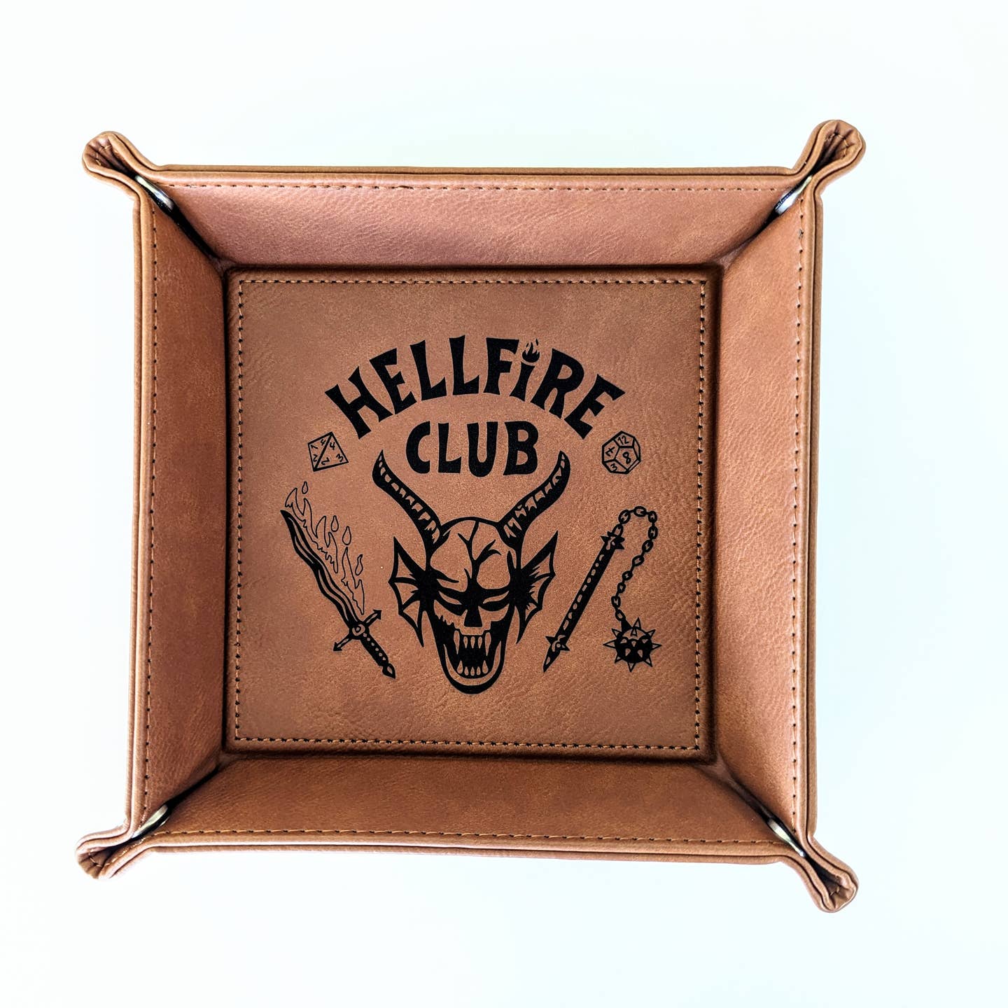 Hellfire Club - D&D - Vegan Leather Dice Rolling Tray - Bards & Cards