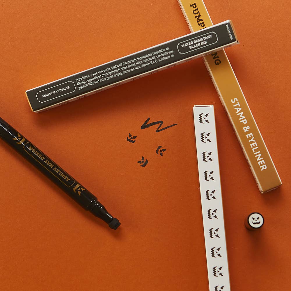 Makeup Jack-o-Lantern Stamp and Eyeliner - Ashley Hay Design