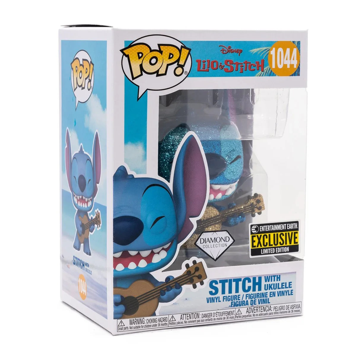 Funko Pop! Lilo & Stitch: Stitch with Ukulele Diamond Glitter - Entertainment Earth Exclusive - Bards & Cards