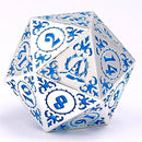 Wizard Solid Metal Polyhedral Dice Set - Silver with Blue - Bards & Cards