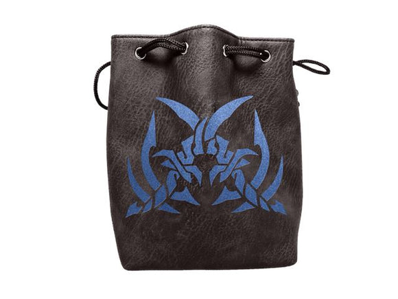 Black Leather Lite Assassin's Blades Design Self-Standing Large Dice Bag - Bards & Cards