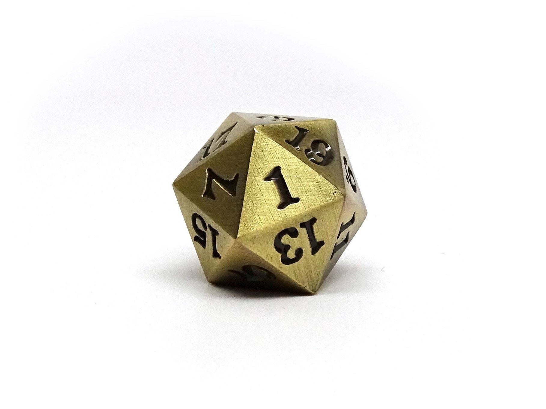 Legendary Bronze D20 Dice - Metal Single 20 Sided Dice - Bards & Cards