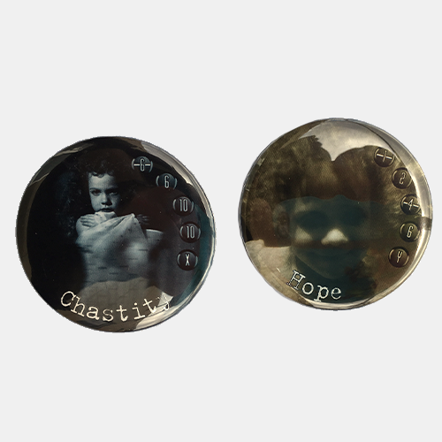 Hope & Chastity (Lunch Money Button Men) - Bards & Cards