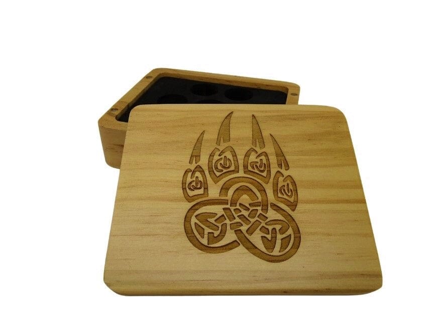 Druid Paw Wooden Dice Case - Bards & Cards