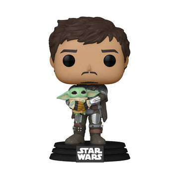 Funko Pop! Star Wars: The Mandalorian Mando Holding Child - Bards & Cards
