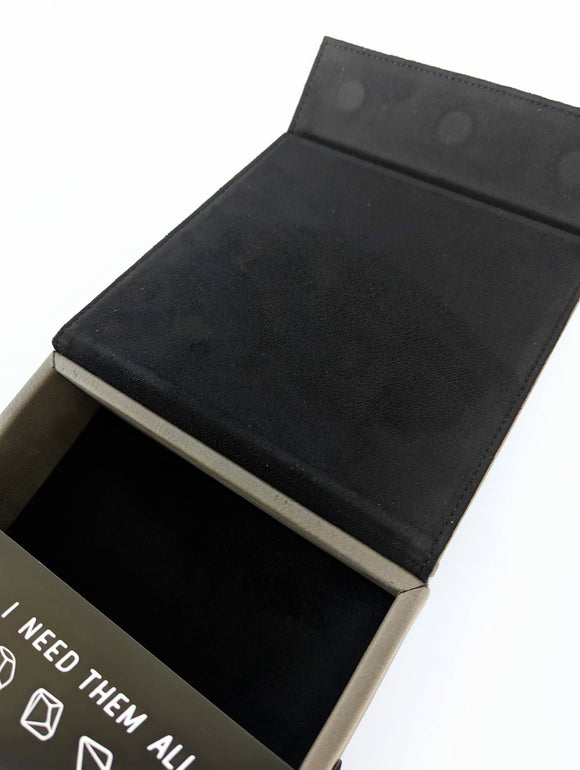 Dragon Circle  - D&D - Vegan Leather Dice Box: Grey - Bards & Cards