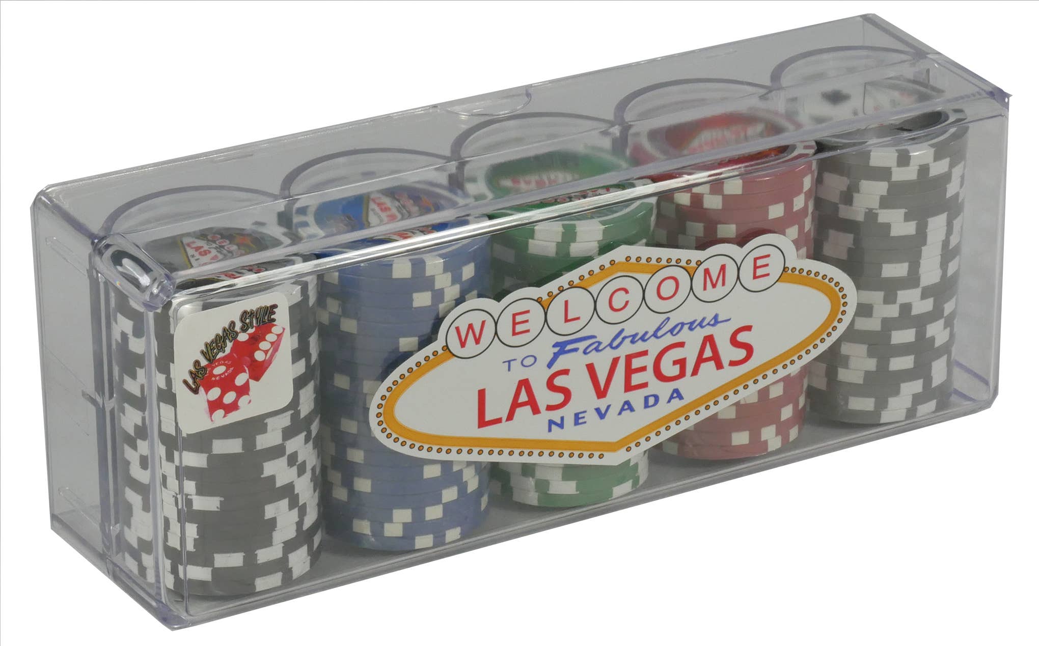 100 Poker Chips 11.5g in Acrylic Chip Tray w/ Lid - Bards & Cards