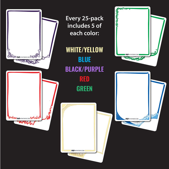 Color InfiniTokens: Reusable Dry Erase Game Cards (25-Pack) - Bards & Cards