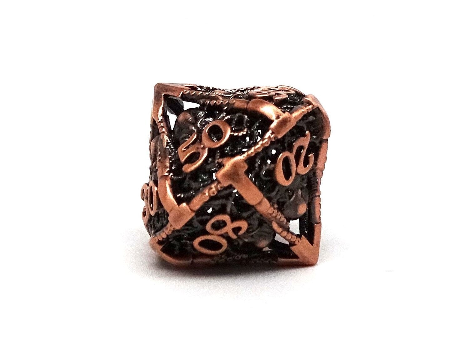 Hollow Metal Copper Cthulhu Dice Set - Bards & Cards