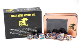 Solid Metal Molded Mystery Box Dice Set - Bards & Cards