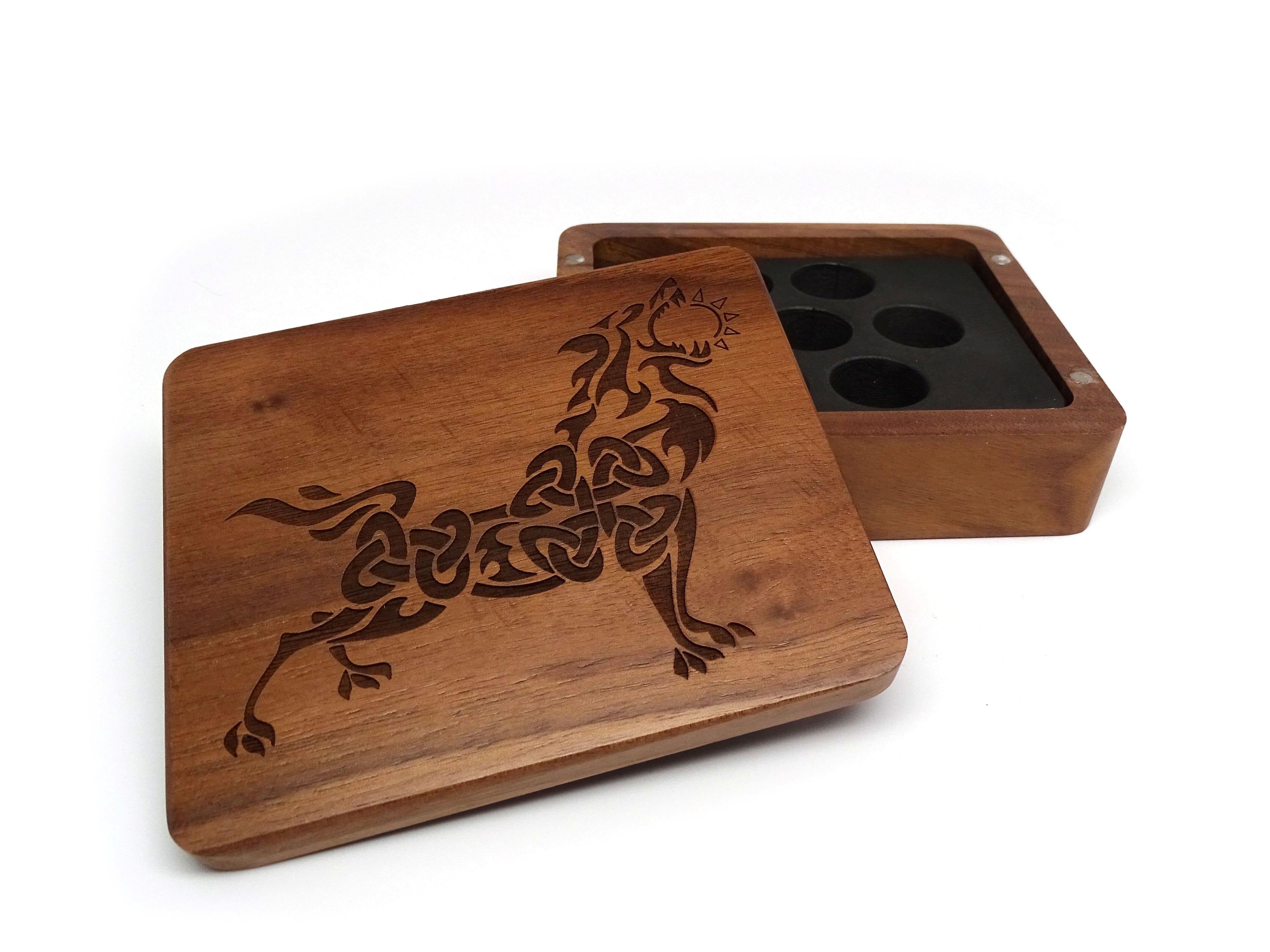 Fenrir Wooden Dice Case - Bards & Cards