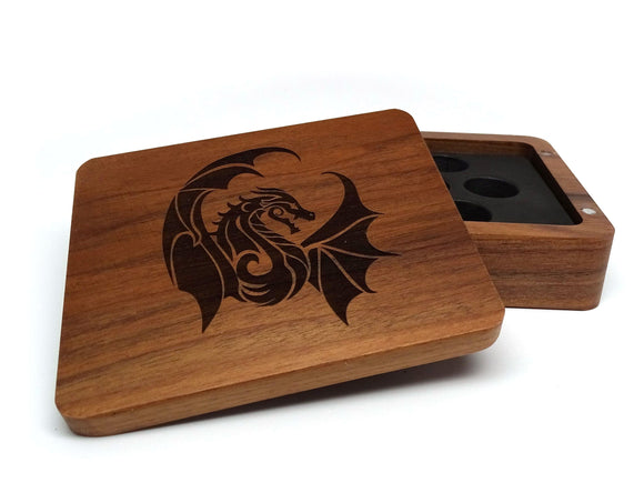 Winged Dragon Wooden Dice Case - Bards & Cards