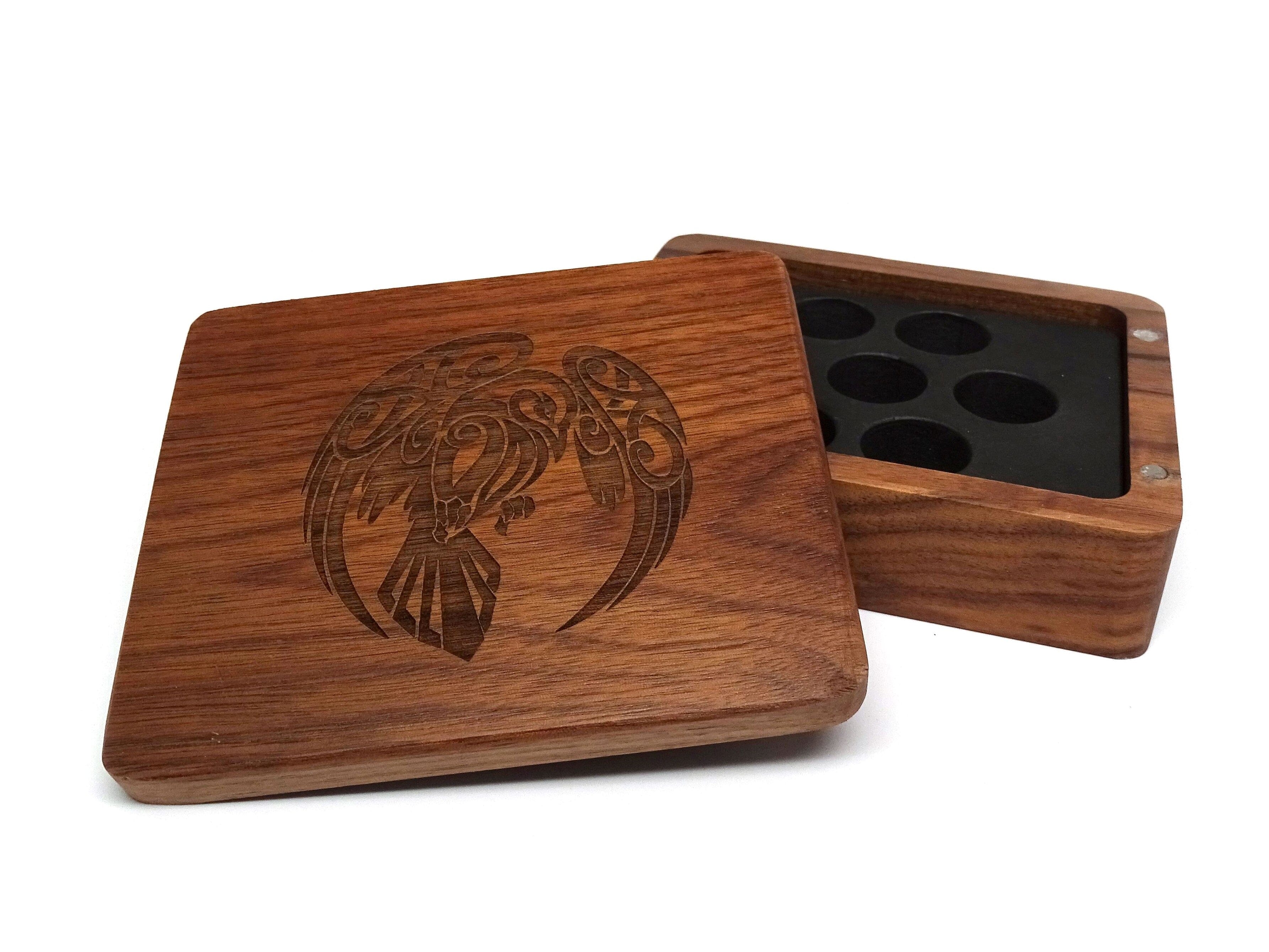 Raven Wooden Dice Case - Bards & Cards