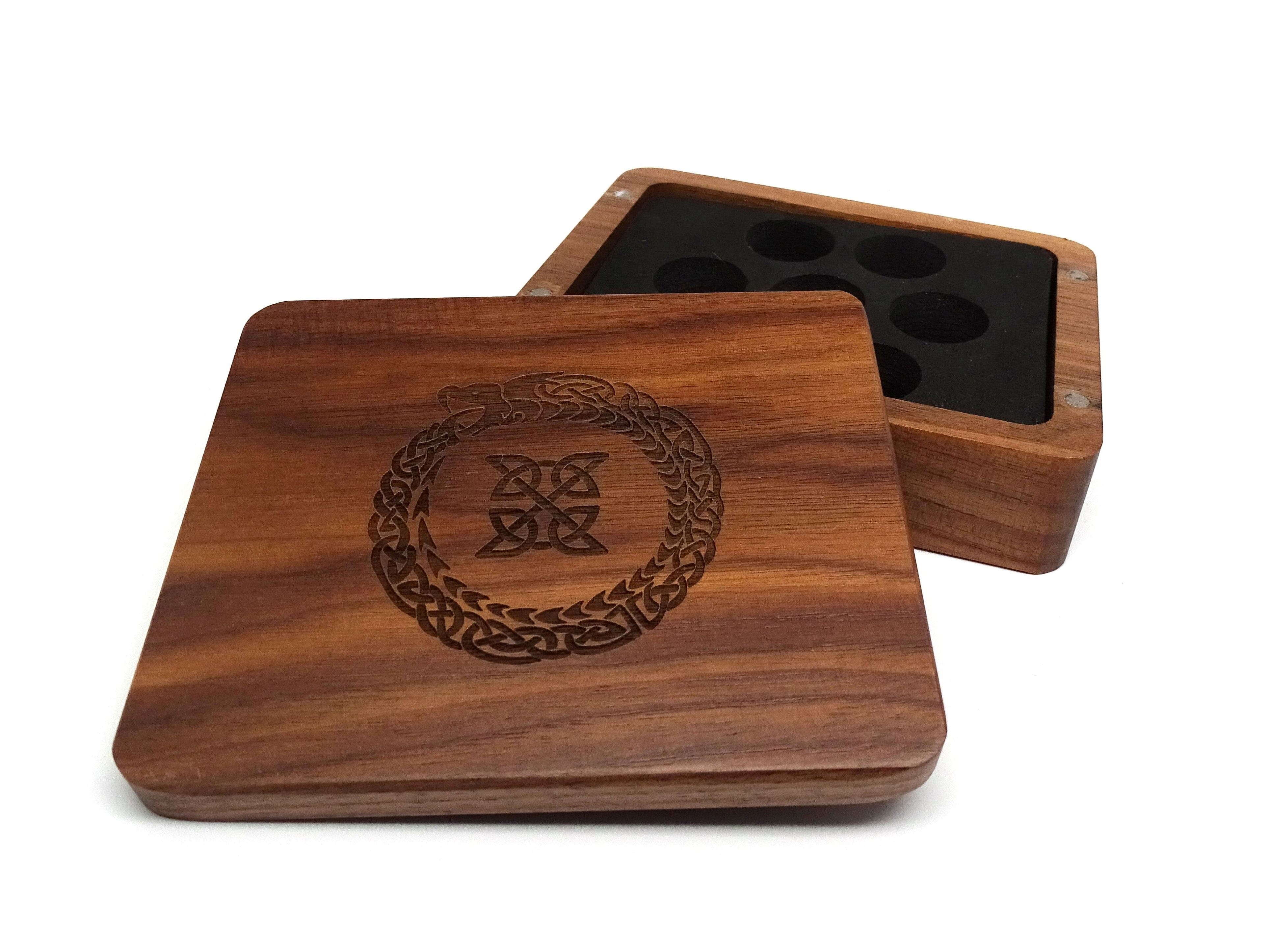 Ouroboros Wooden Dice Case - Bards & Cards