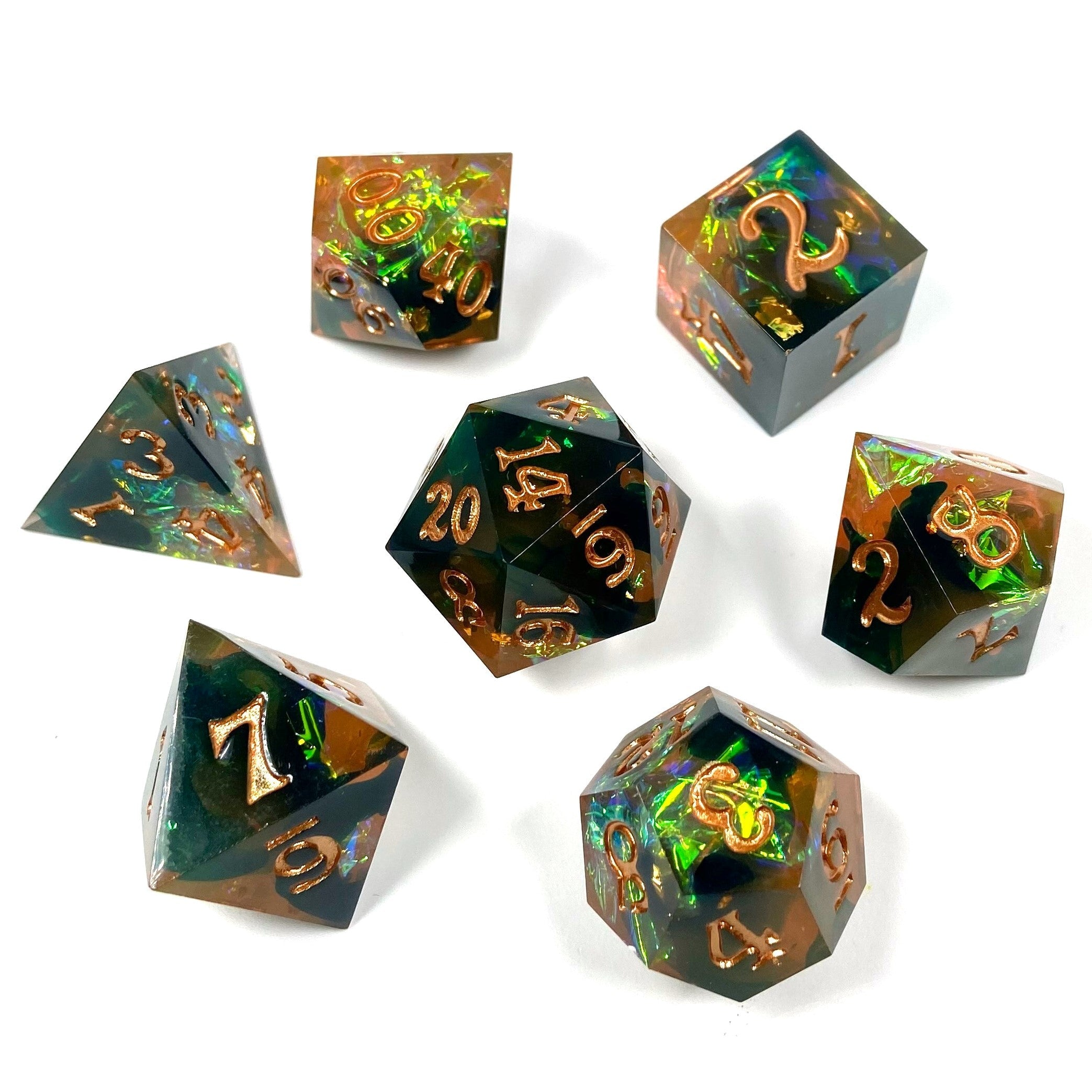 Amber Shards Sharp Edge Dice Set - Bards & Cards