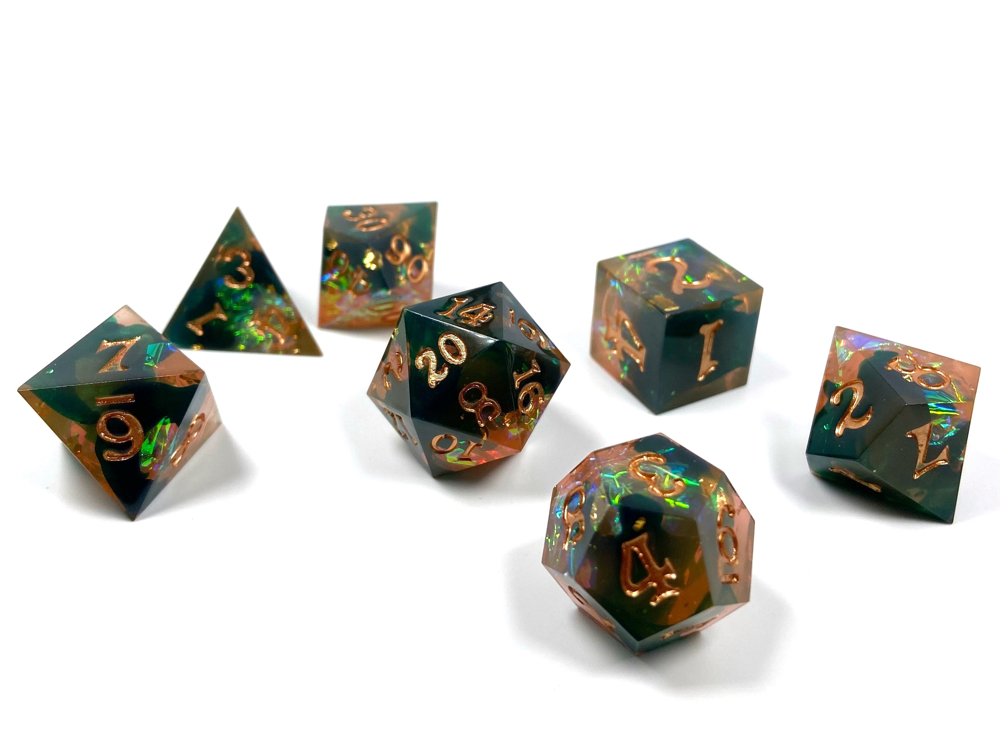 Amber Shards Sharp Edge Dice Set - Bards & Cards