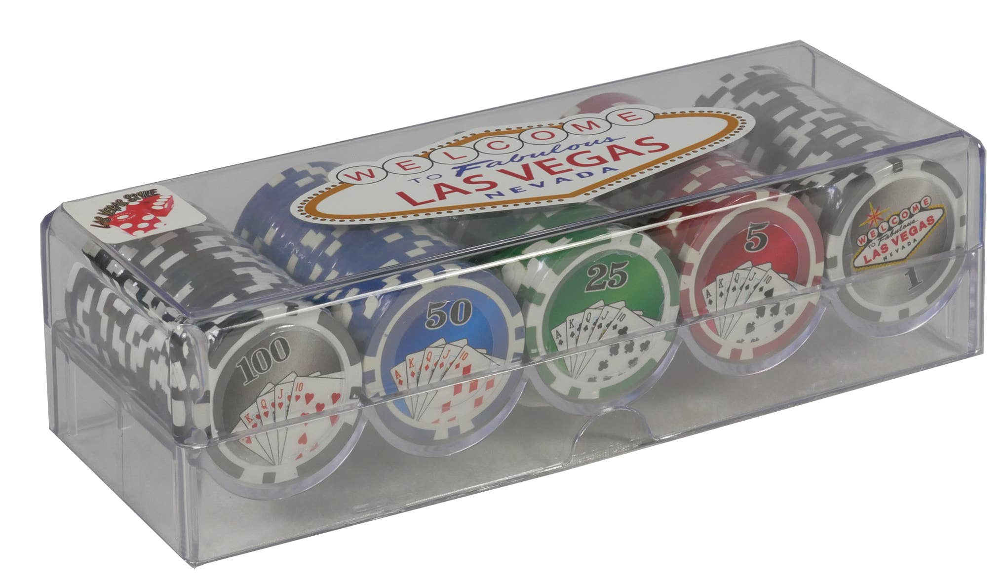 100 Poker Chips 11.5g in Acrylic Chip Tray w/ Lid - Bards & Cards