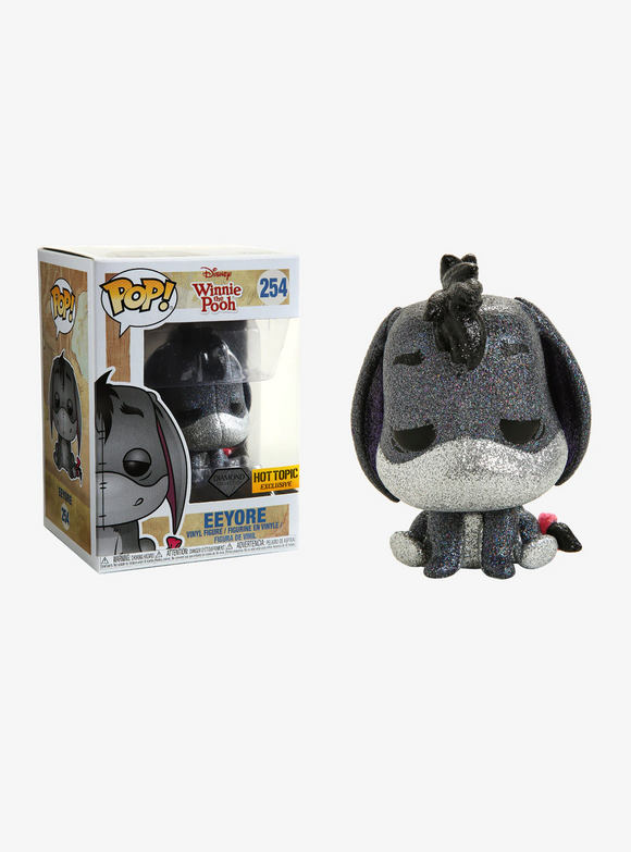 Funko POP! Winnie The Pooh - Eeyore Diamond Collection Vinyl Figure #254 Hot Topic Exclusive (NOT 100% MINT) - Bards & Cards