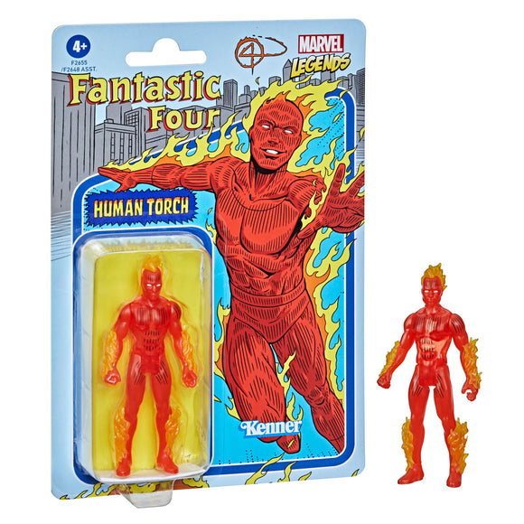 Retro Collection Marvel Legends - Human Torch 3.75-inch Action Figure - Bards & Cards