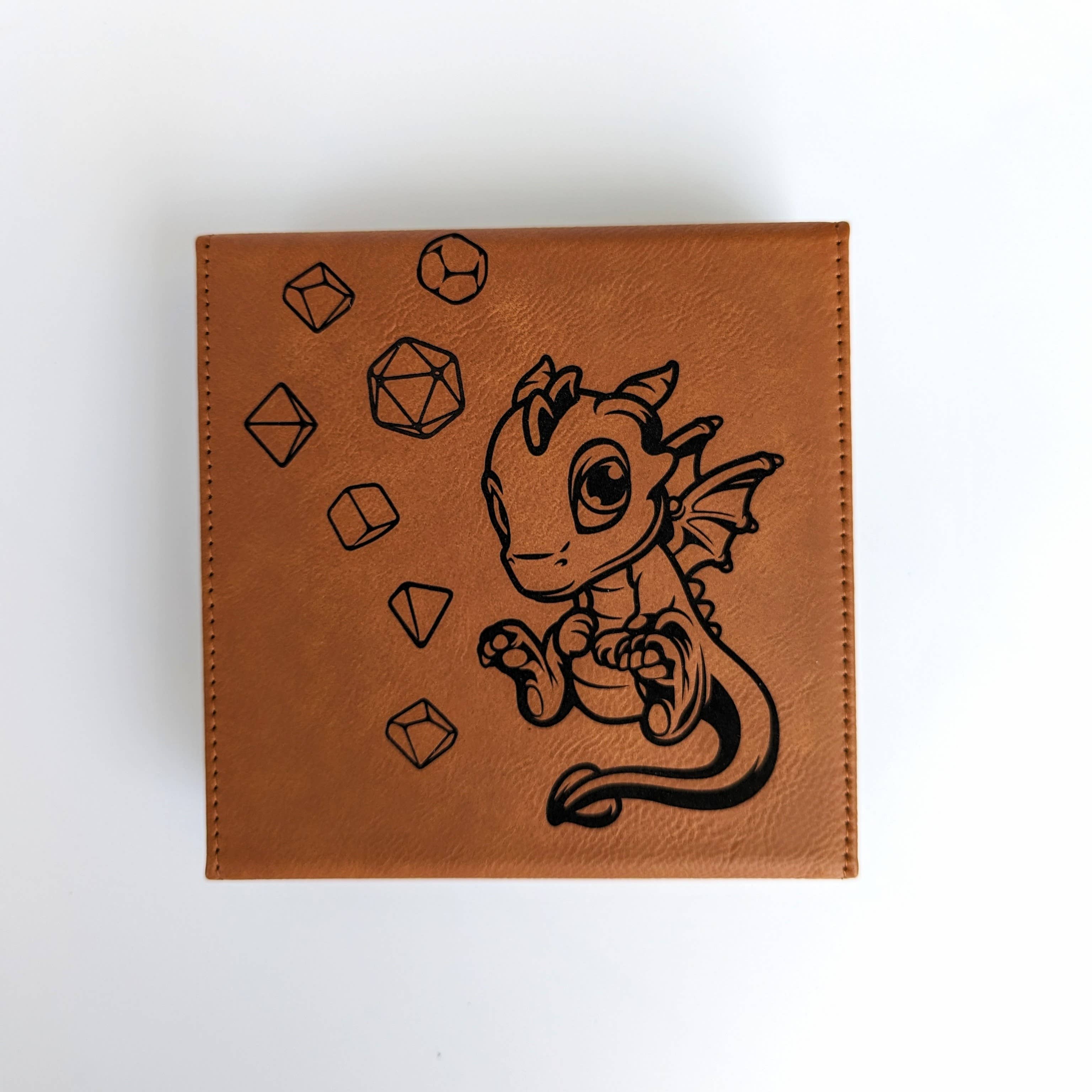 Adoragon - Vegan Leather Dice Box: Chestnut - Bards & Cards